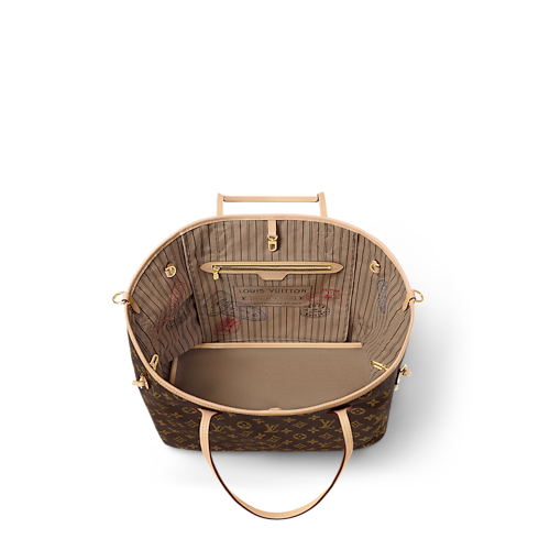 กระเป๋ารุ่น Neverfull Bandoulière Inside Out GM Monogram in กระเป๋าและผลิตภัณฑ์เครื่องหนังขนาดเล็ก's สำหรับผู้หญิง ไอคอนิก collections by Louis Vuitton (การย่อ/ขยายผลิตภัณฑ์)