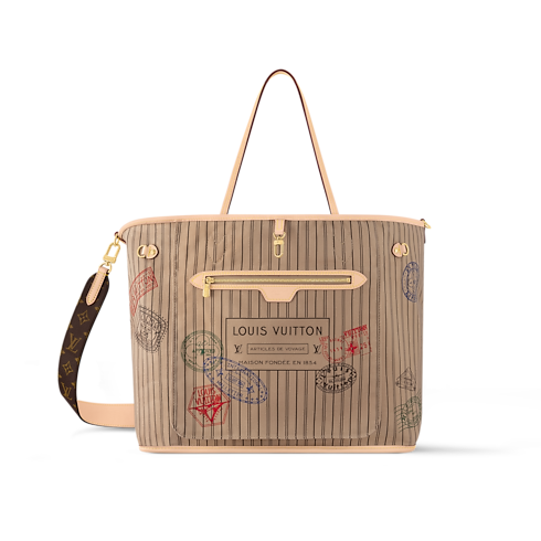 กระเป๋ารุ่น Neverfull Bandoulière Inside Out GM Monogram in กระเป๋าและผลิตภัณฑ์เครื่องหนังขนาดเล็ก's สำหรับผู้หญิง ไอคอนิก collections by Louis Vuitton (การย่อ/ขยายผลิตภัณฑ์)