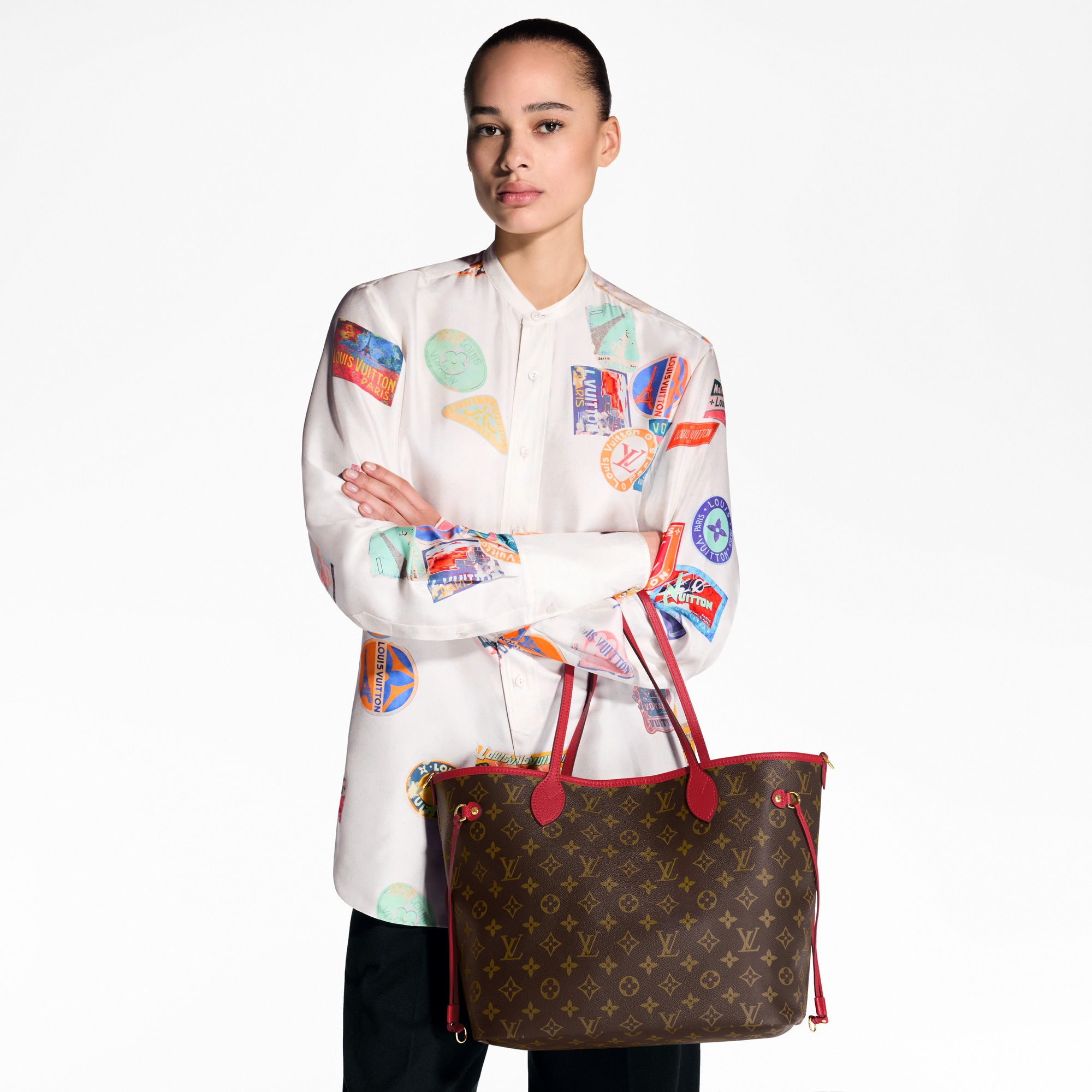กระเป๋ารุ่น Neverfull Bandoulière Upside Down MM Monogram in กระเป๋าและผลิตภัณฑ์เครื่องหนังขนาดเล็ก