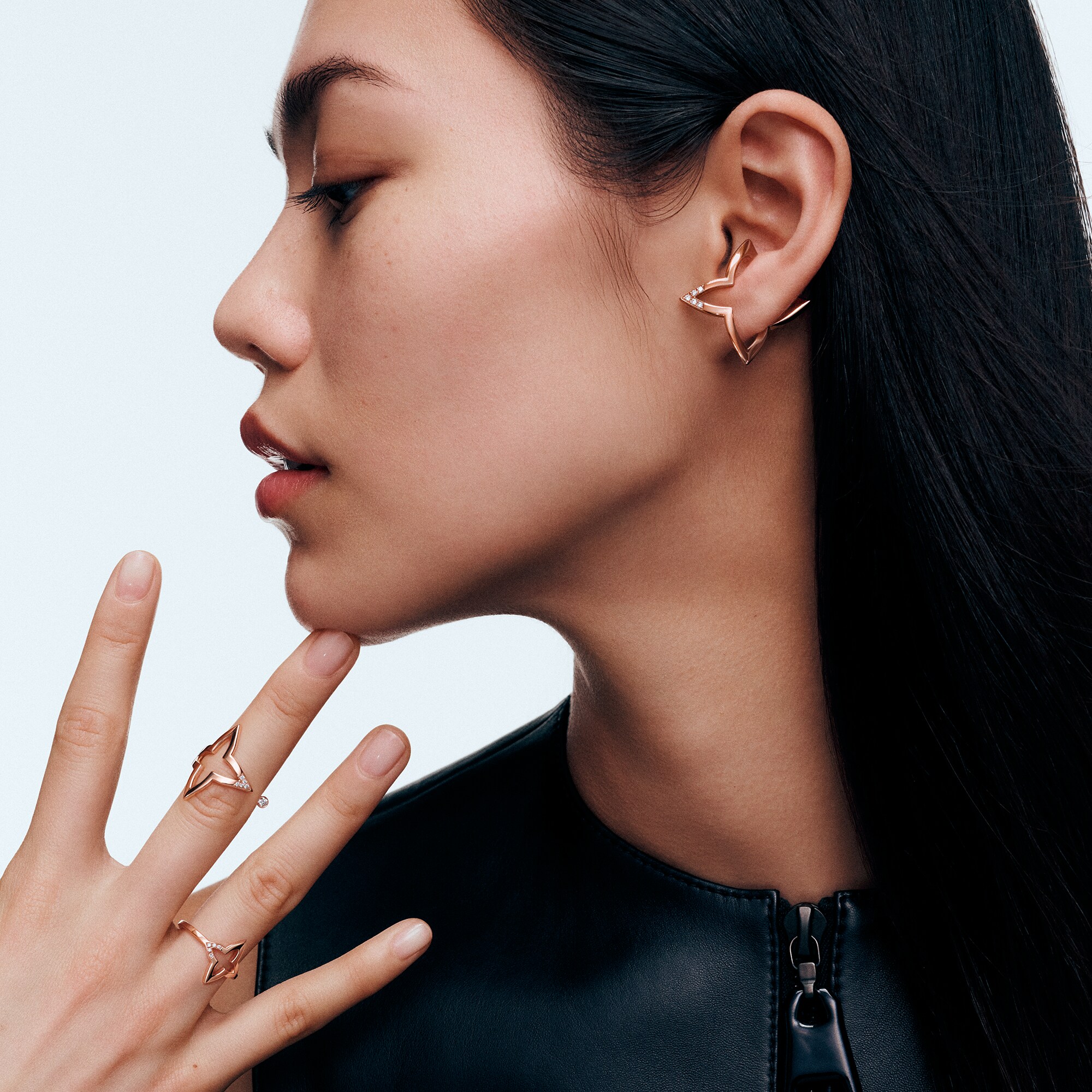 แหวน Open Ring Ombre Blossom พิงค์โกลด์และเพชร  in จิวเวลรี่