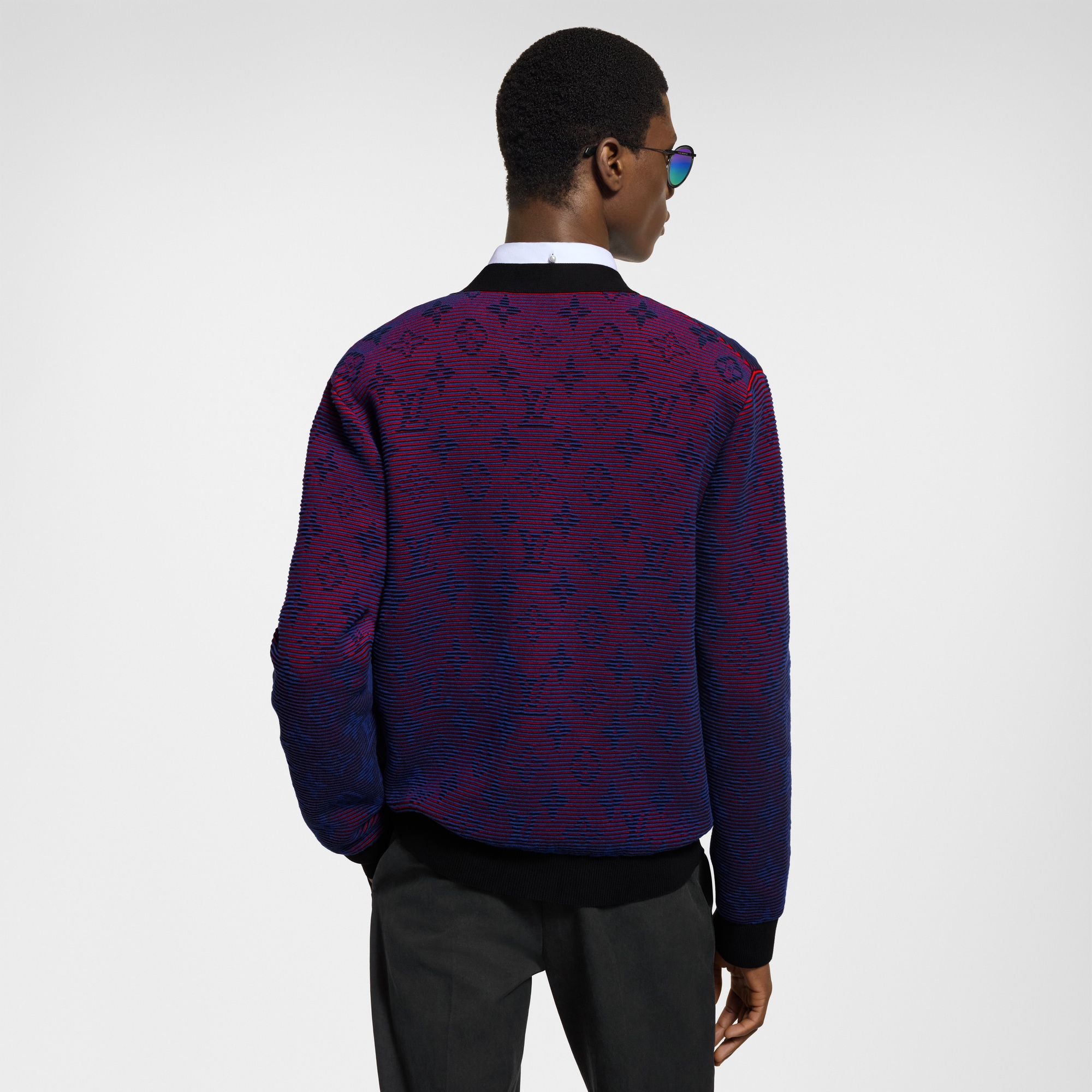 เสื้อคาร์ดิแกนลาย Optical Monogram เทคนิคแจ็คการ์ด  in ผู้ชาย