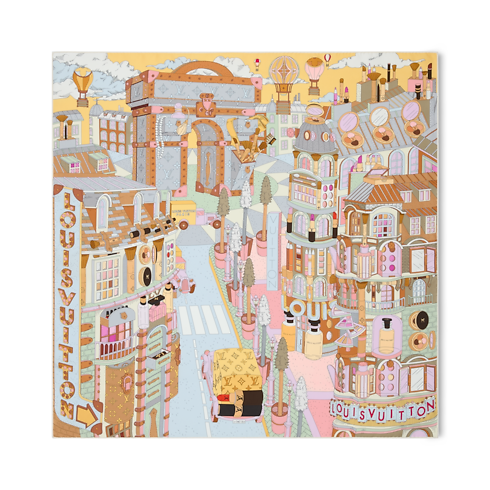 ผ้า Square รุ่น Paris En Beaute 90 . in ผู้หญิง's แอคเซสเซอรี่ ผ้าโพกหัวสำหรับผู้หญิง collections by Louis Vuitton (การย่อ/ขยายผลิตภัณฑ์)