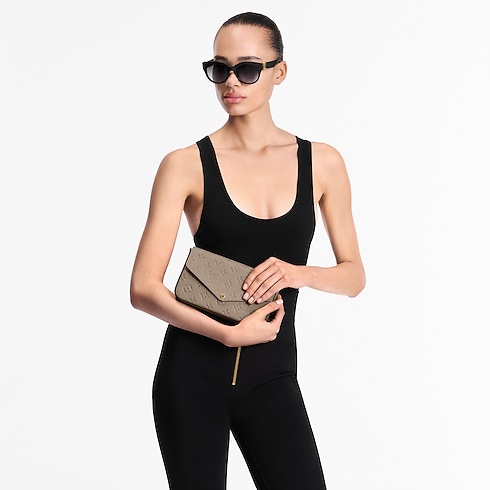 กระเป๋ารุ่น Félicie Pochette Monogram Empreinte in ผู้หญิง's กระเป๋าสตางค์และผลิตภัณฑ์เครื่องหนังขนาดเล็ก กระเป๋าสตางค์สะพายข้างสำหรับผู้หญิง collections by Louis Vuitton (การย่อ/ขยายผลิตภัณฑ์)