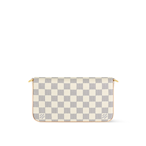 กระเป๋ารุ่น Félicie Pochette Damier Azur แคนวาส in ผู้หญิง's กระเป๋าสตางค์และผลิตภัณฑ์เครื่องหนังขนาดเล็ก กระเป๋าสตางค์สะพายข้างสำหรับผู้หญิง collections by Louis Vuitton (การย่อ/ขยายผลิตภัณฑ์)
