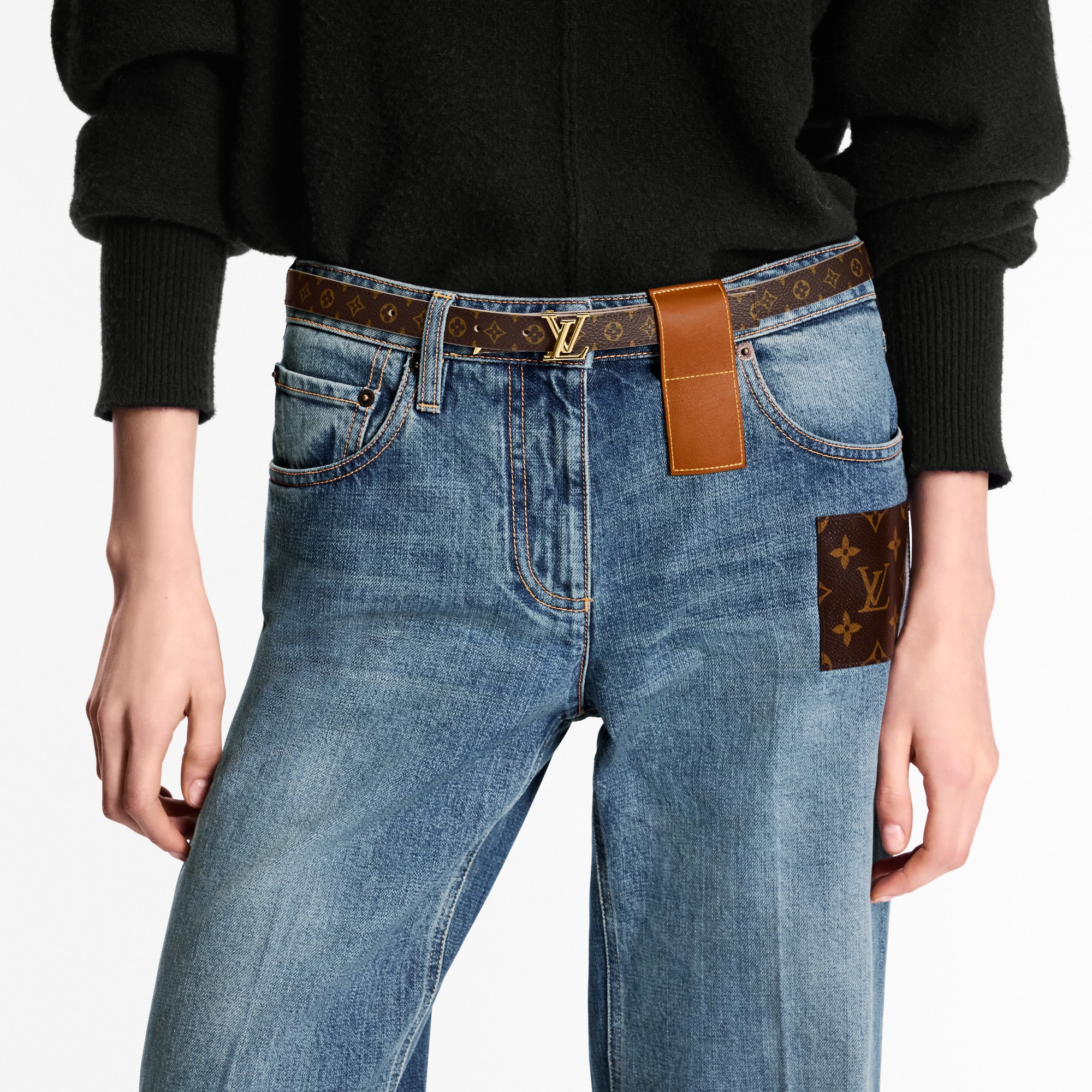 เข็มขัดรุ่น Pretty LV ขนาด 20 มม. ใส่ได้ทั้งสองด้าน Monogram in ผู้หญิง