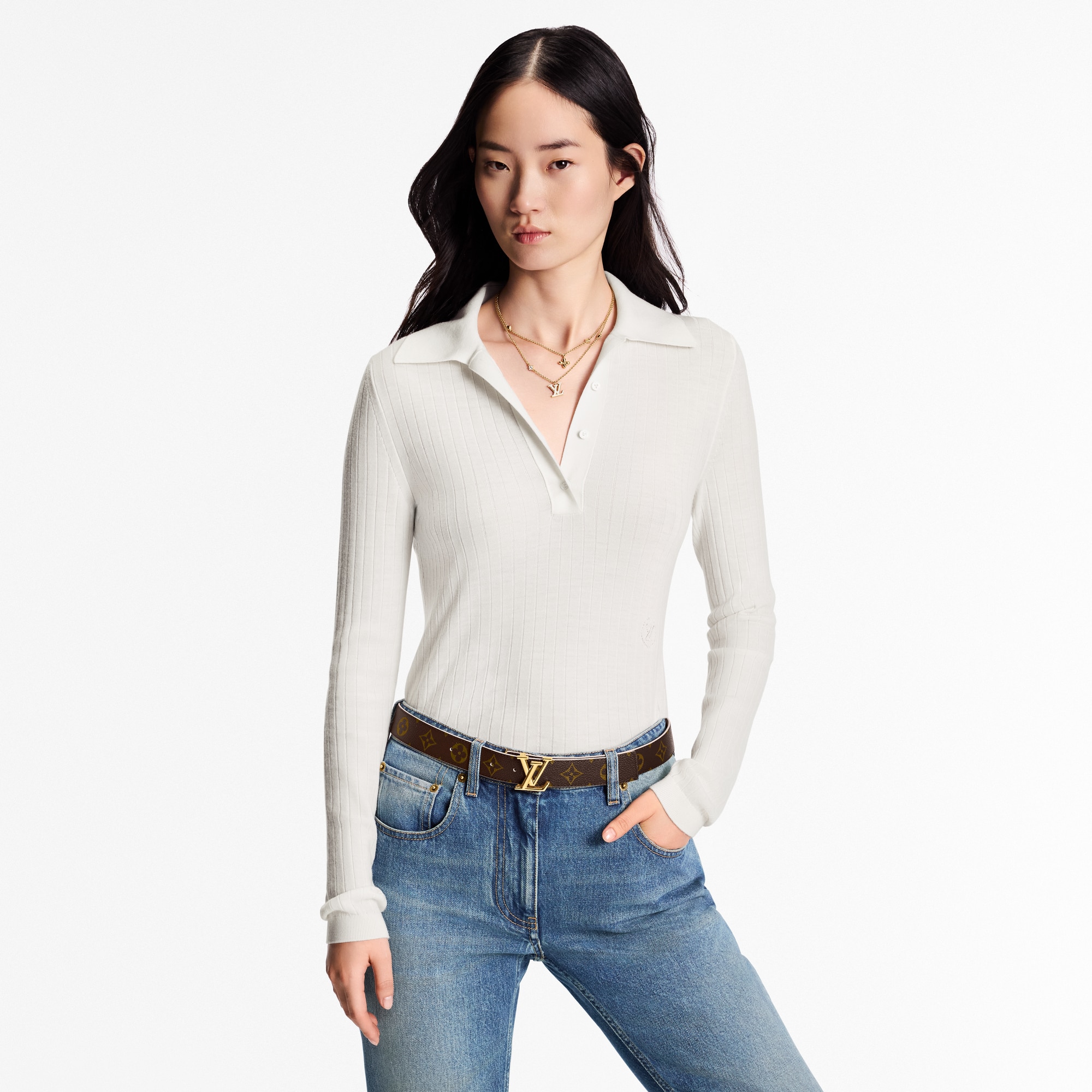 เข็มขัดรุ่น Pretty LV ขนาด 30 มม. ใส่ได้ทั้งสองด้าน  in ผู้หญิง