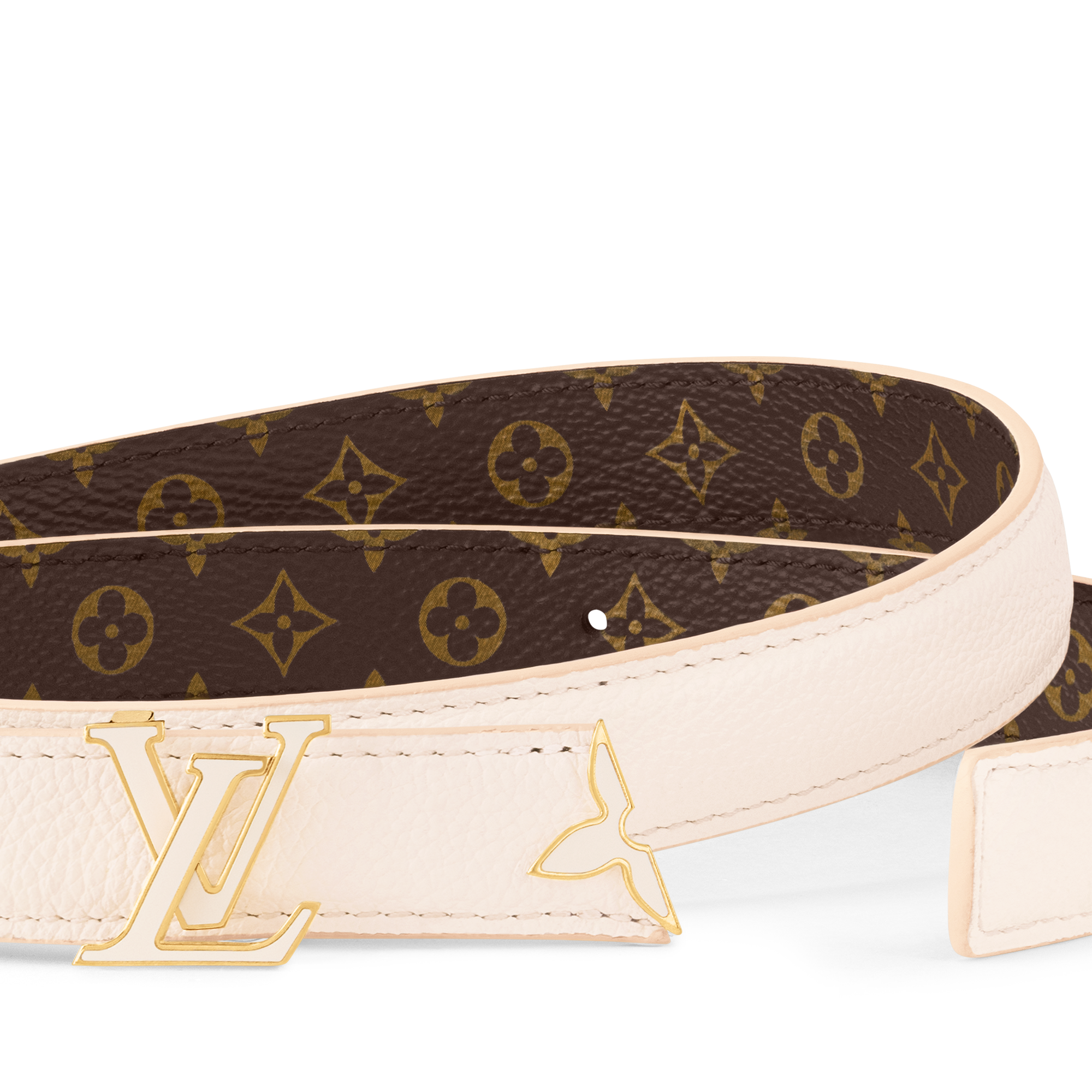 เข็มขัดรุ่น Pretty LV Enamel ขนาด 20 มม. ใส่ได้ทั้งสองด้าน Monogram in ผู้หญิง
