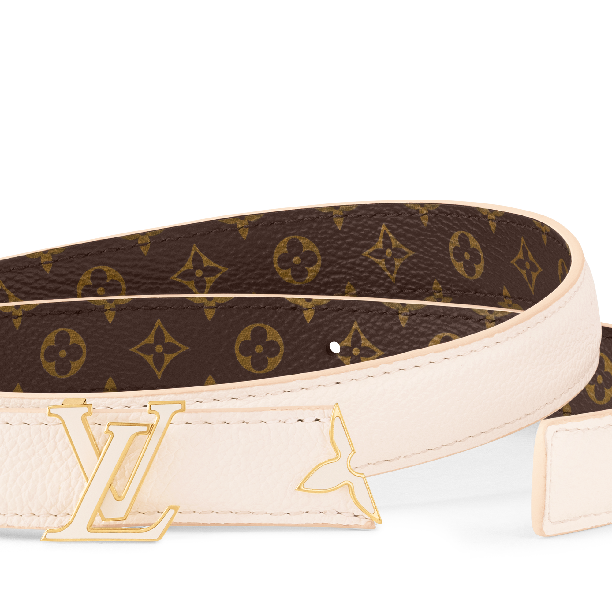 เข็มขัดรุ่น Pretty LV Enamel ขนาด 20 มม. ใส่ได้ทั้งสองด้าน Monogram in ผู้หญิง