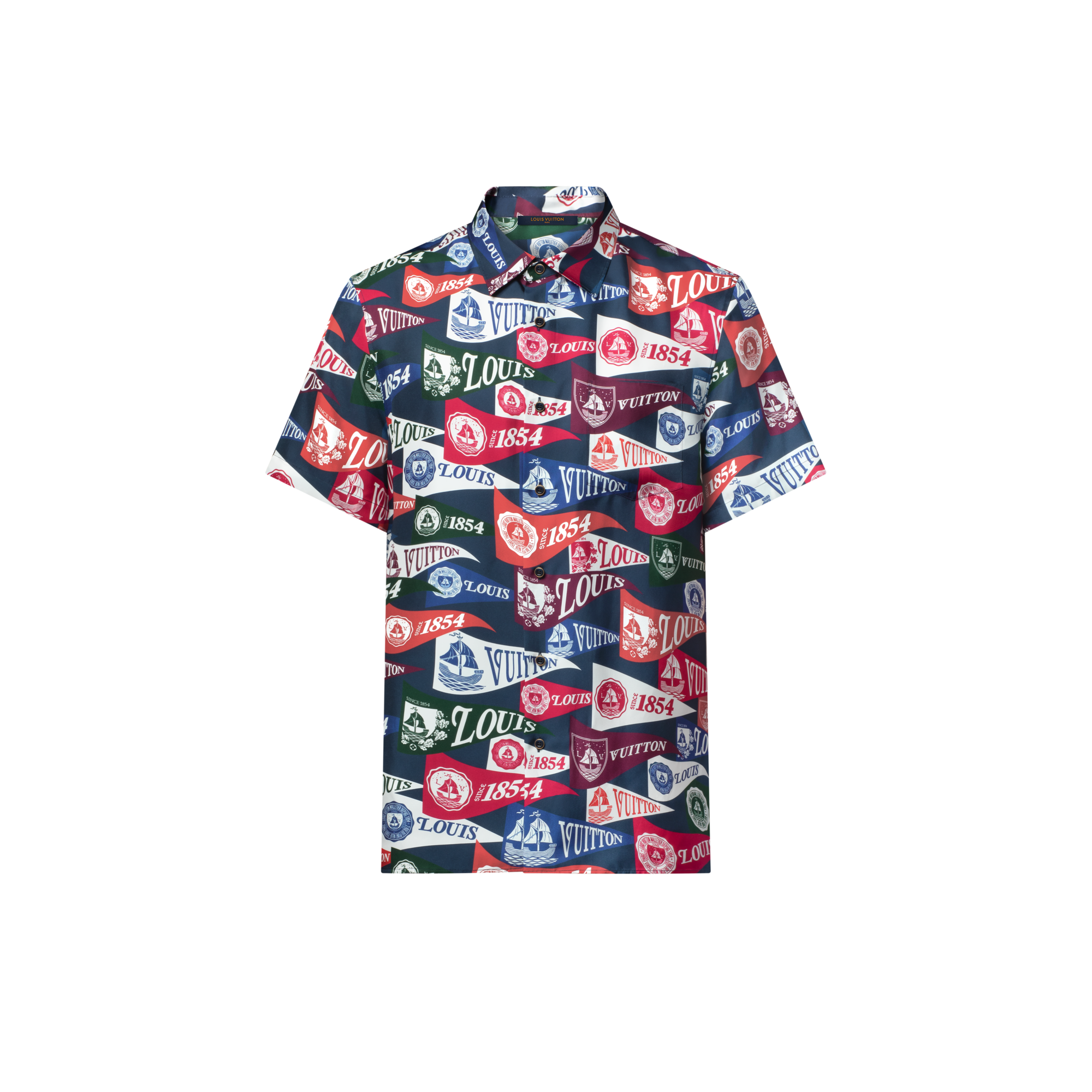 เสื้อเชิ้ตแขนสั้นผ้าไหมผสมพิมพ์ลาย  in ผู้ชาย