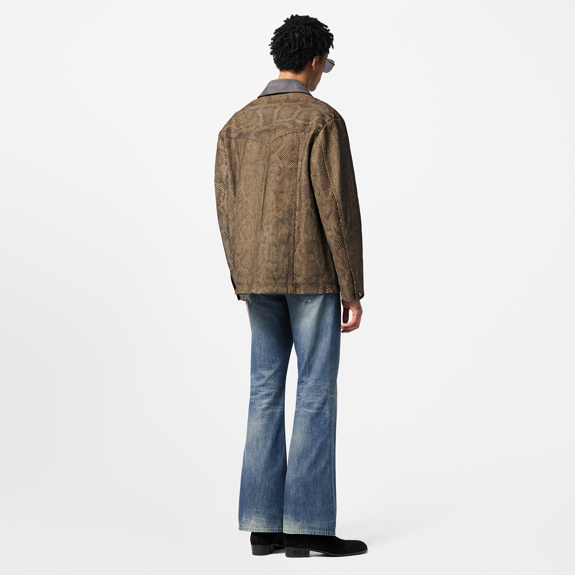 เสื้อแจ็คเก็ตสไตล์ Workwear หนังงู Python  in ผู้ชาย