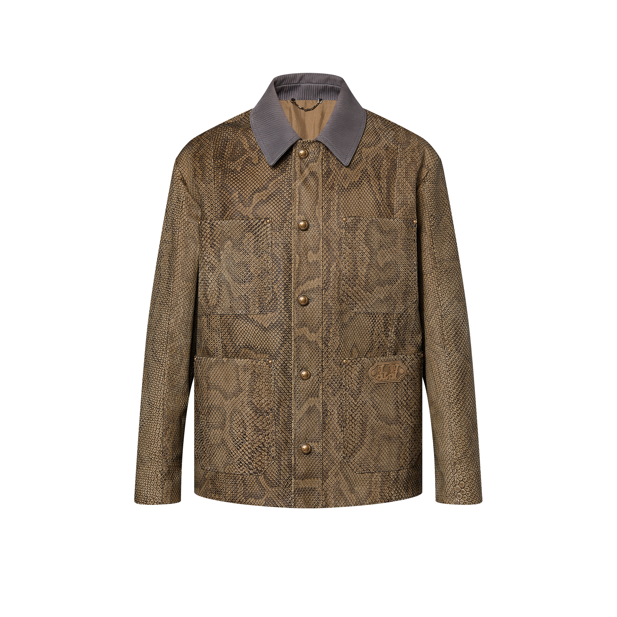 เสื้อแจ็คเก็ตสไตล์ Workwear หนังงู Python  in ผู้ชาย