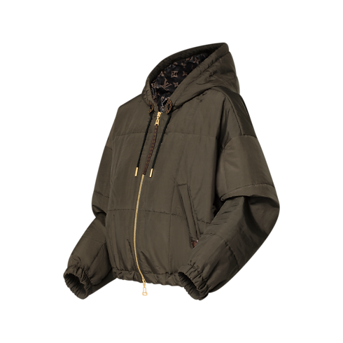 เสื้อแจ็คเก็ตซิปหน้าบุนวมแบบควิลต์ in ผู้หญิง's เสื้อผ้า เสื้อโค้ทกันหนาวและเสื้อแจ็คเก็ตสำหรับผู้หญิง collections by Louis Vuitton (การย่อ/ขยายผลิตภัณฑ์)