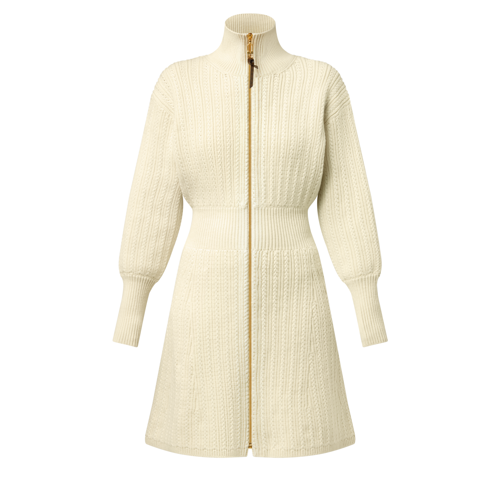 Ribbed Knit Long-Sleeved Dress  in ผู้หญิง