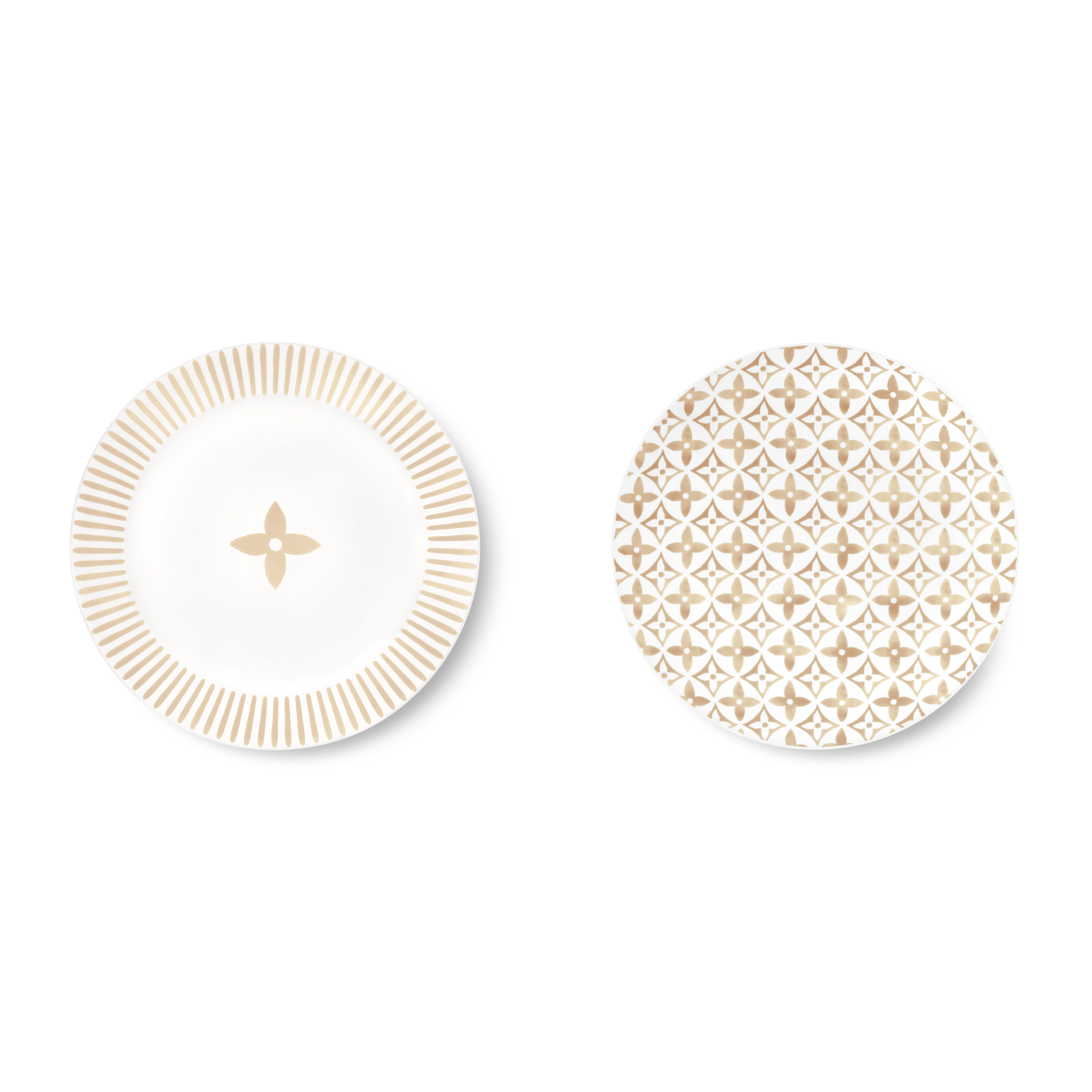 เซ็ตจานอาหารว่างลาย Monogram Flower Tile 2 ใบ  in ทรังก์ การเดินทาง และ บ้าน