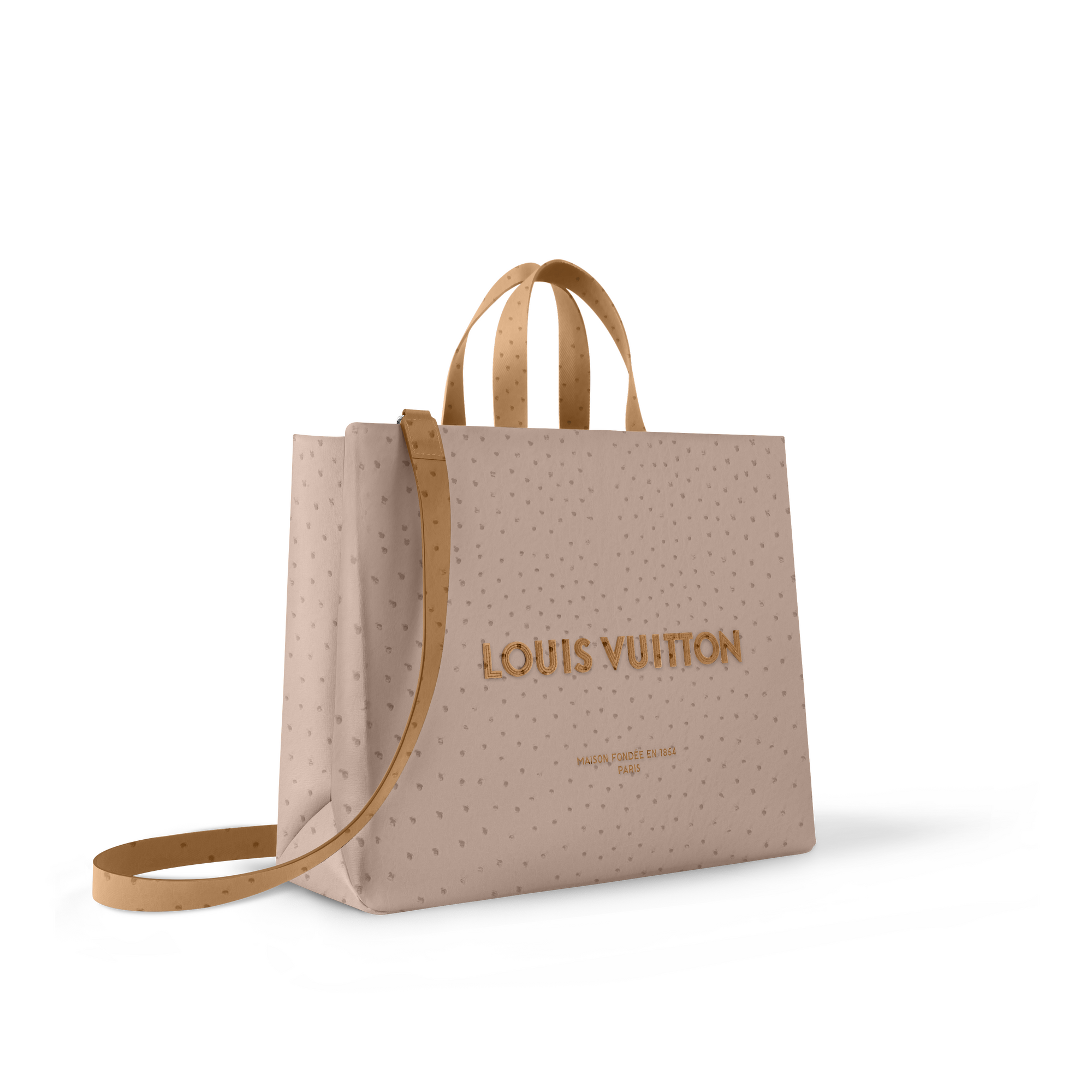 กระเป๋ารุ่น Shopper Tote MM นกกระจอกเทศ in Les Extraordinaires