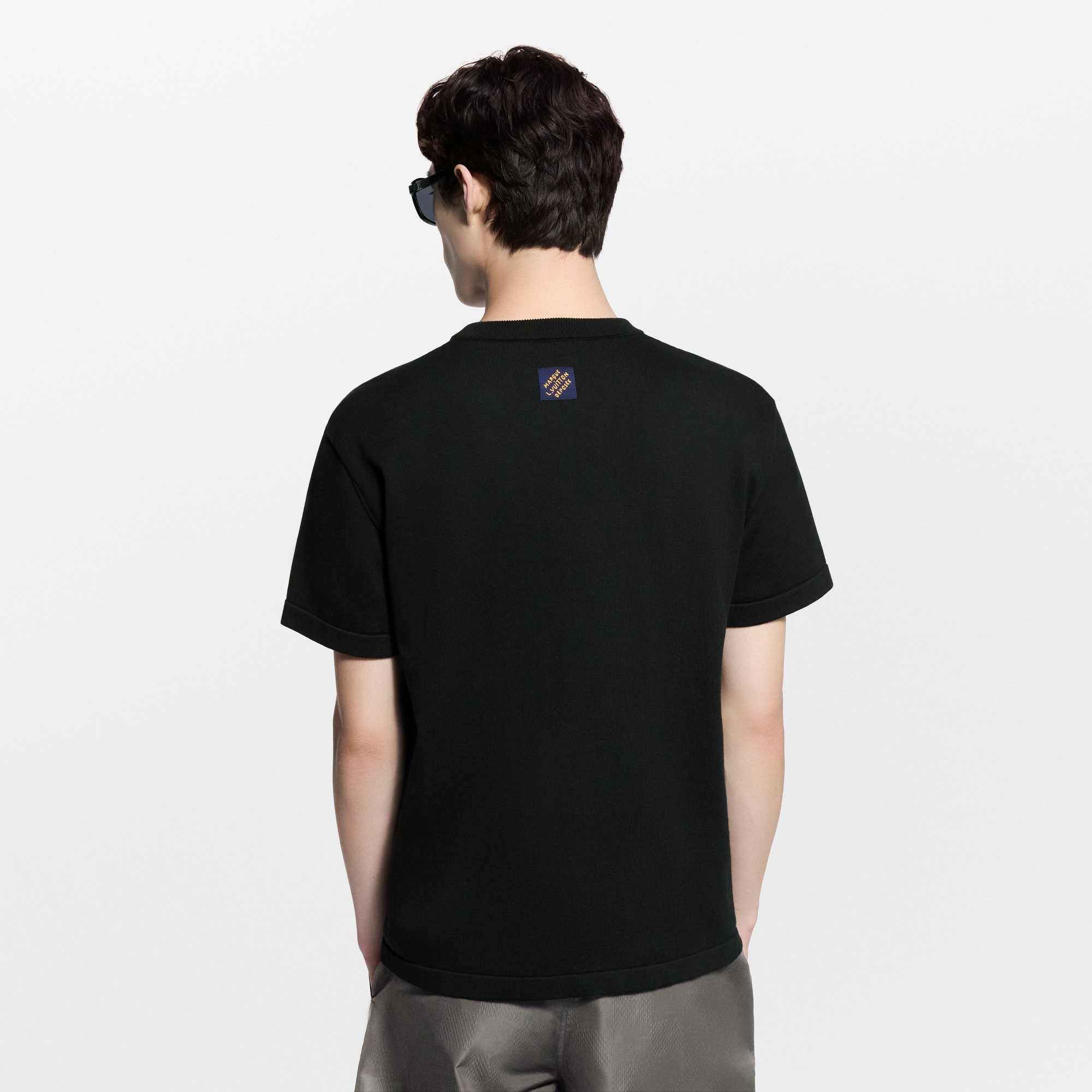 Short-Sleeved Intarsia Crewneck  in ผู้ชาย