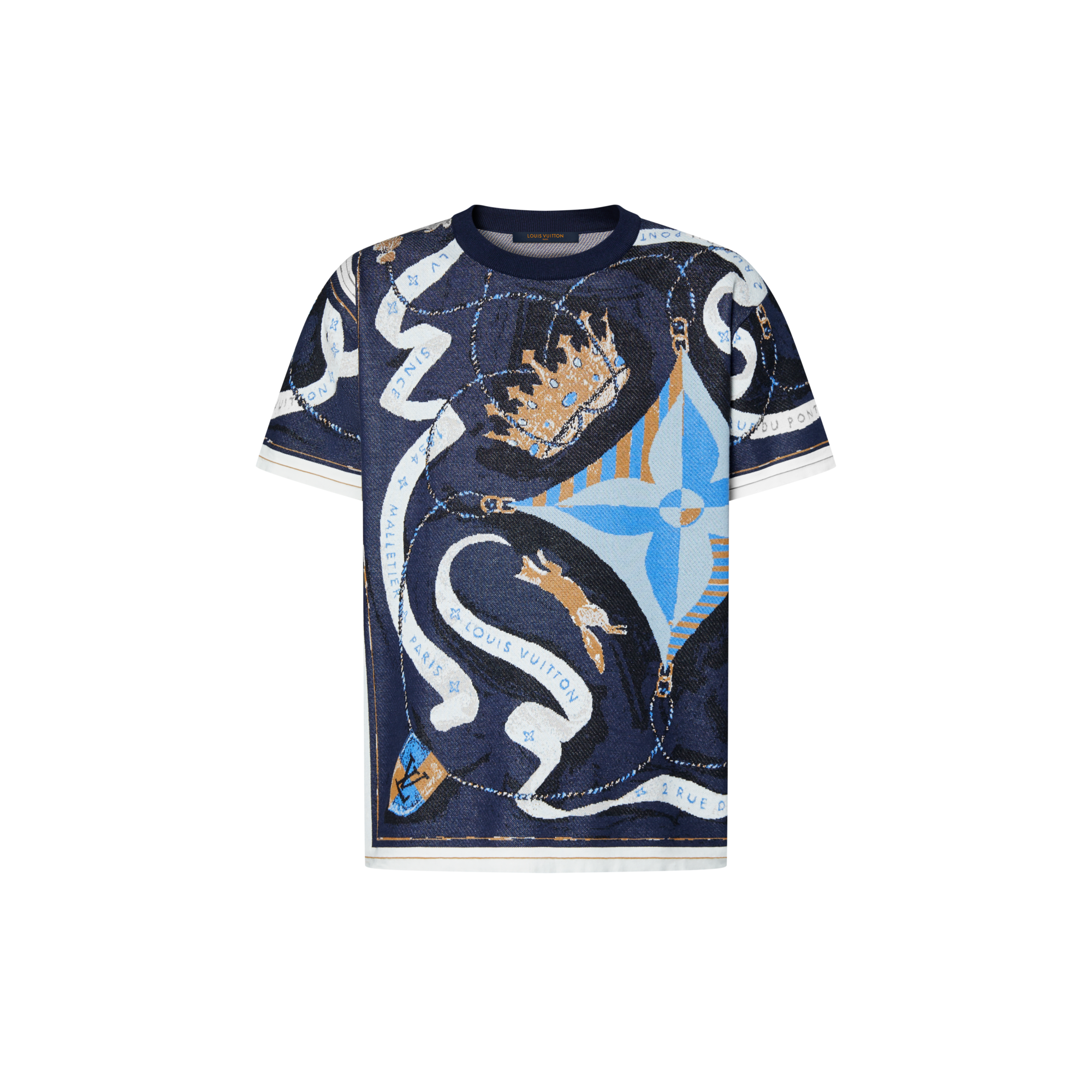 เสื้อคอกลมแขนสั้นผ้าแจ็คการ์ด  in ผู้ชาย