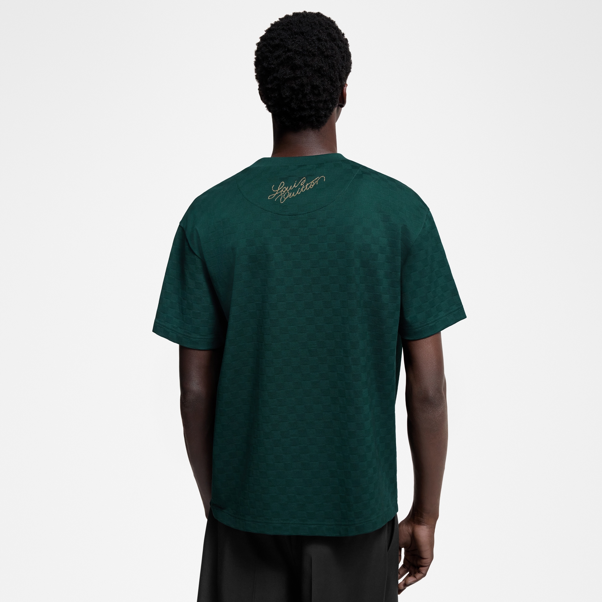 เสื้อยืดผ้าคอตตอนปักแพตช์สัญลักษณ์เมซง  in ผู้ชาย