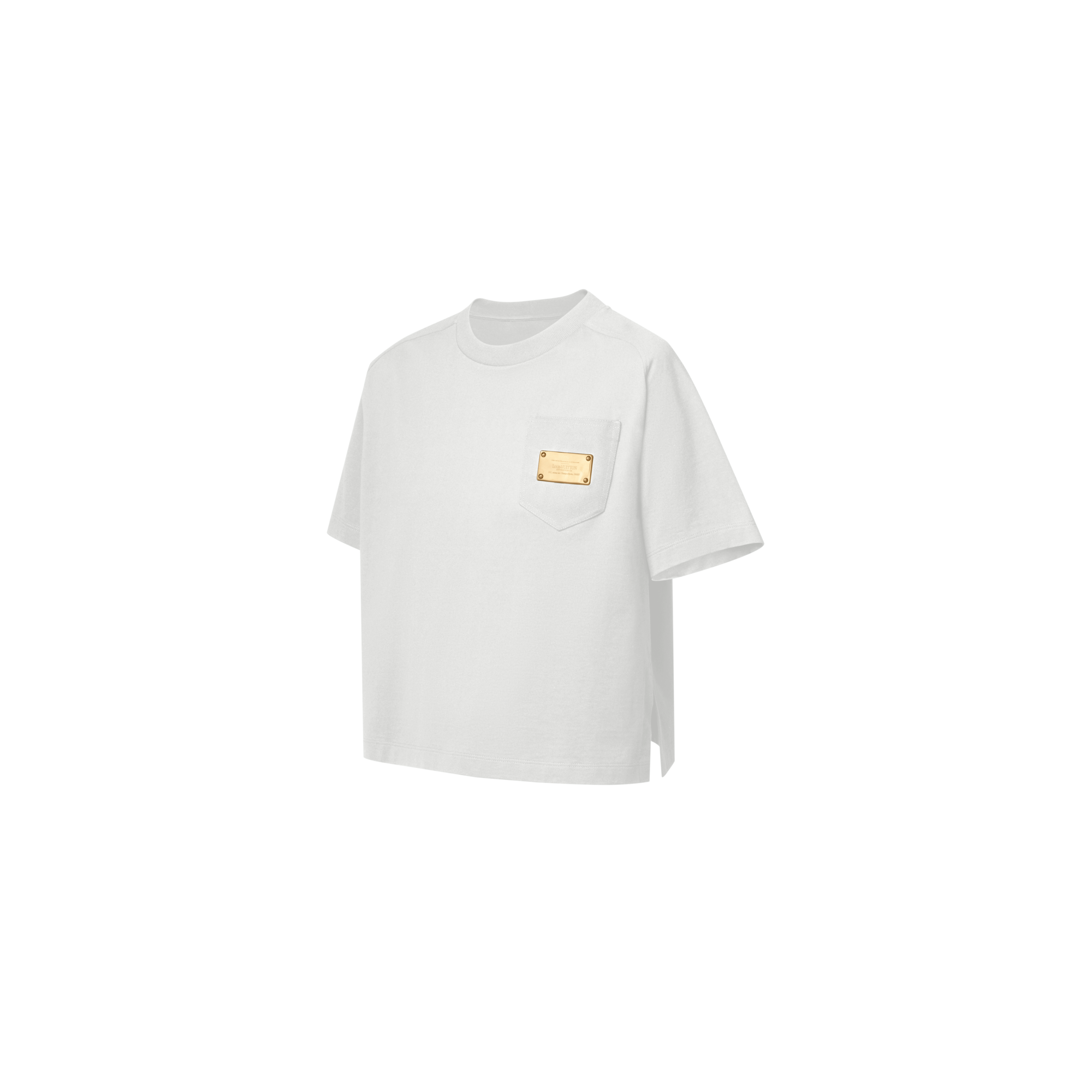 เสื้อครอปแต่งกระเป๋าเสื้อลายสัญลักษณ์  in ผู้หญิง