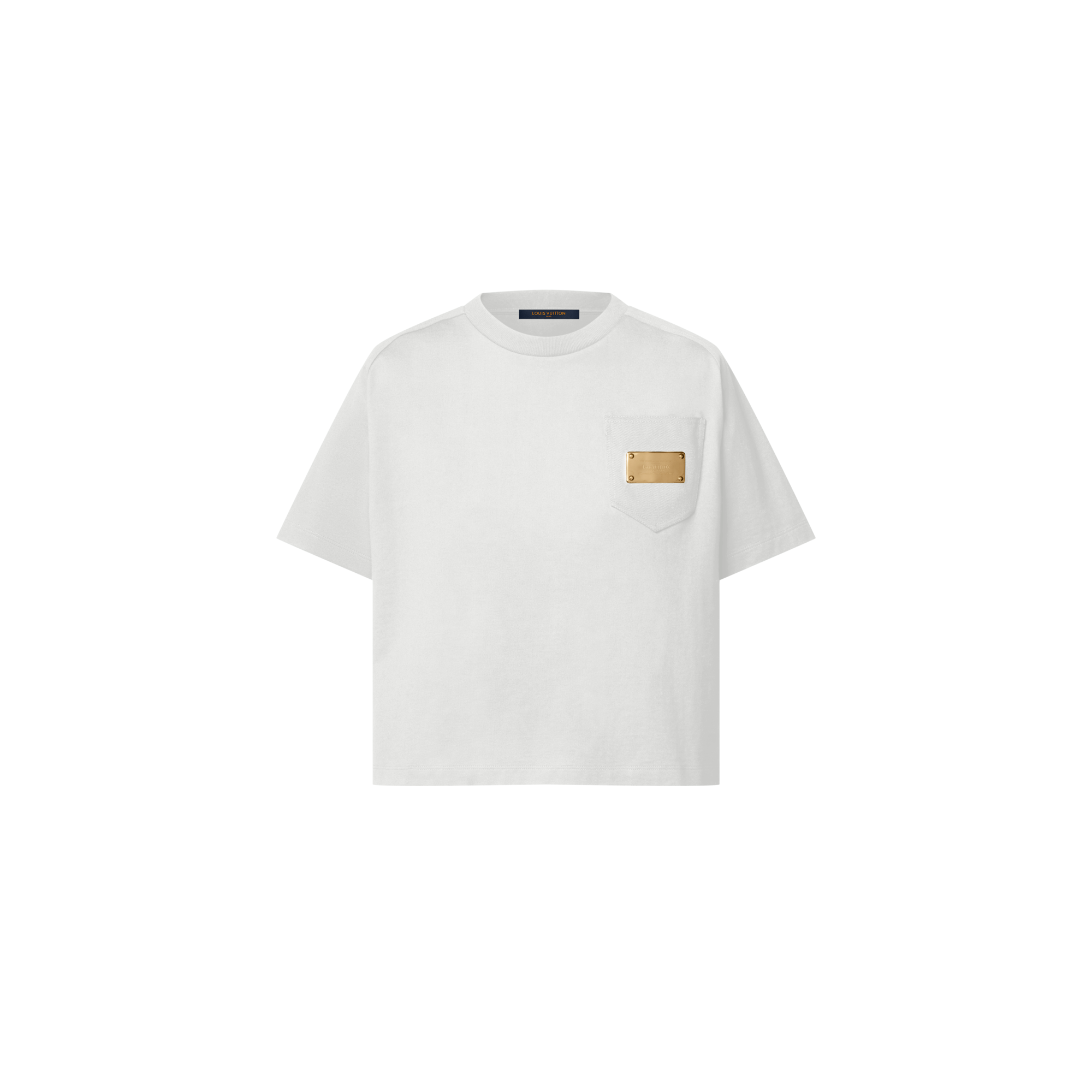 เสื้อครอปแต่งกระเป๋าเสื้อลายสัญลักษณ์  in ผู้หญิง