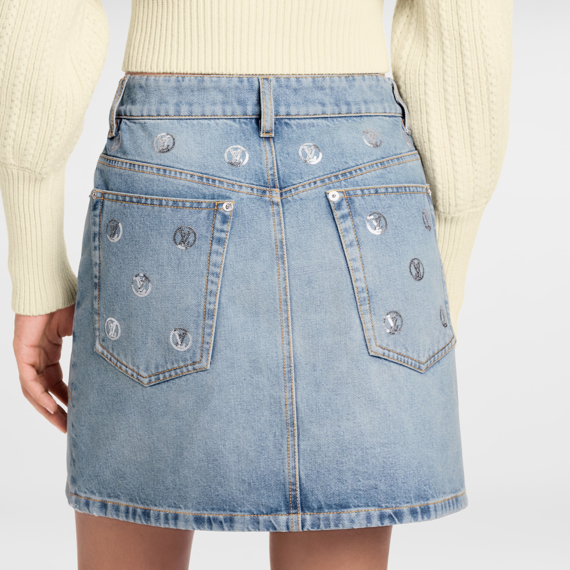 Signature Sequin Denim Mini Skirt  in ผู้หญิง