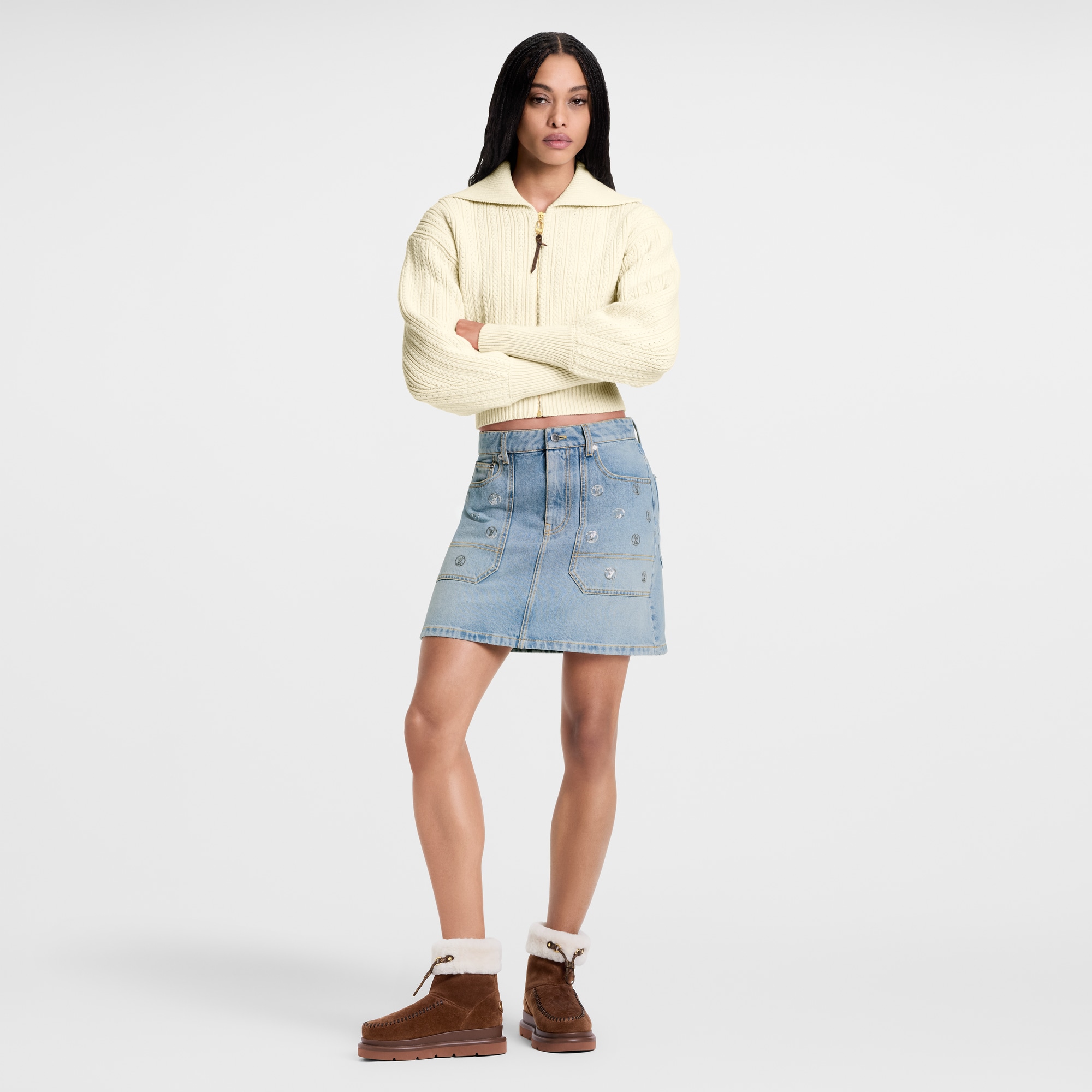 Signature Sequin Denim Mini Skirt  in ผู้หญิง