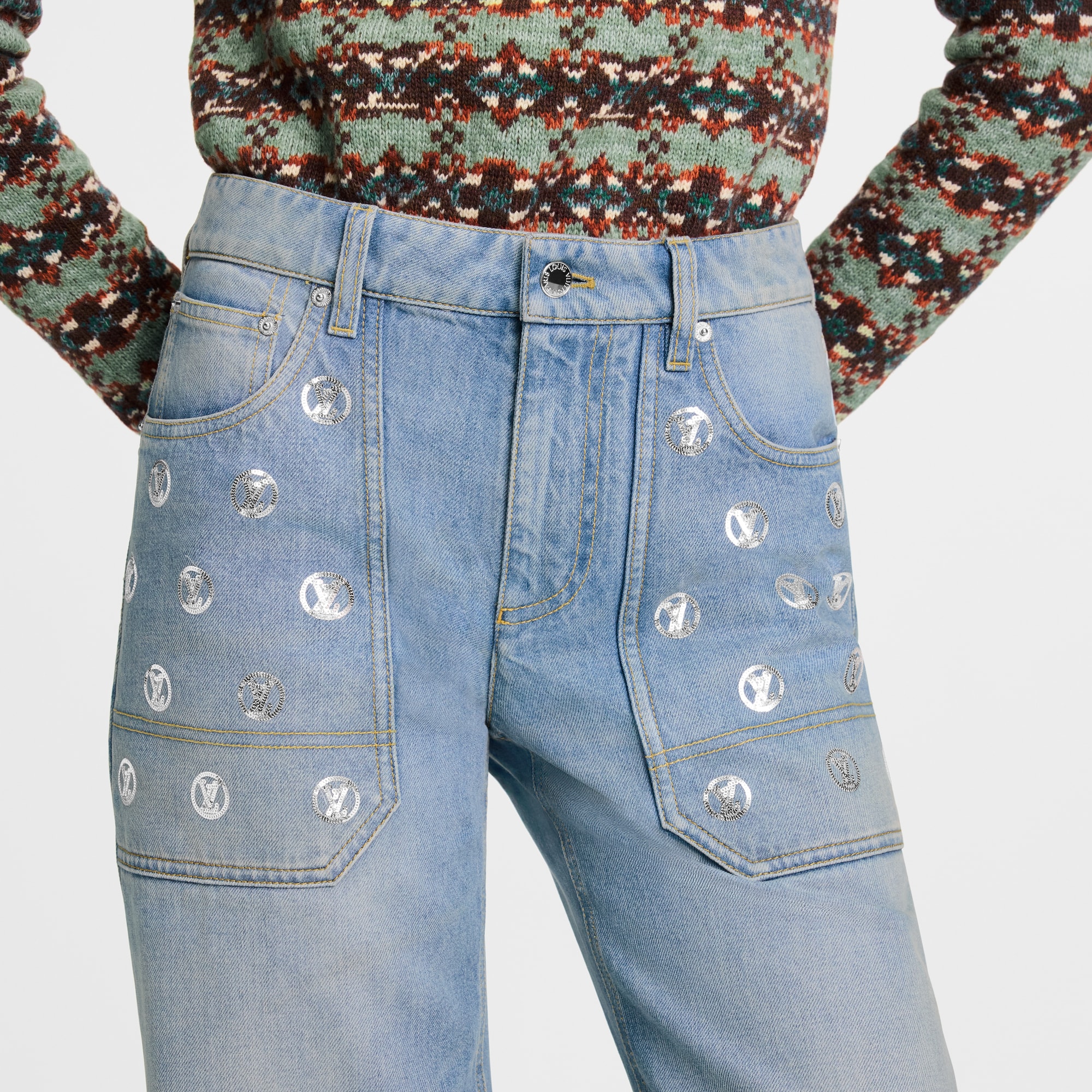 Signature Sequin Slim-Fit Jeans   in ผู้หญิง