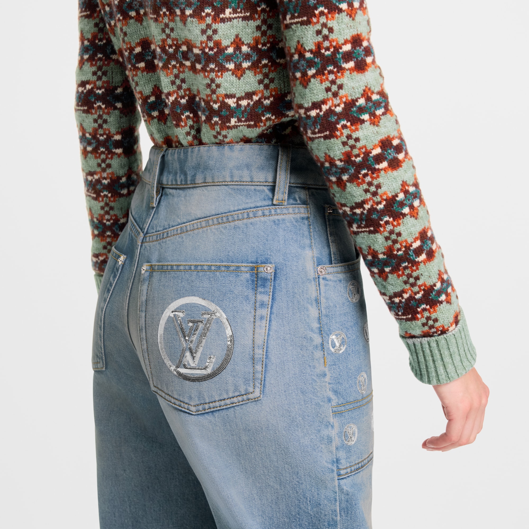 Signature Sequin Slim-Fit Jeans   in ผู้หญิง