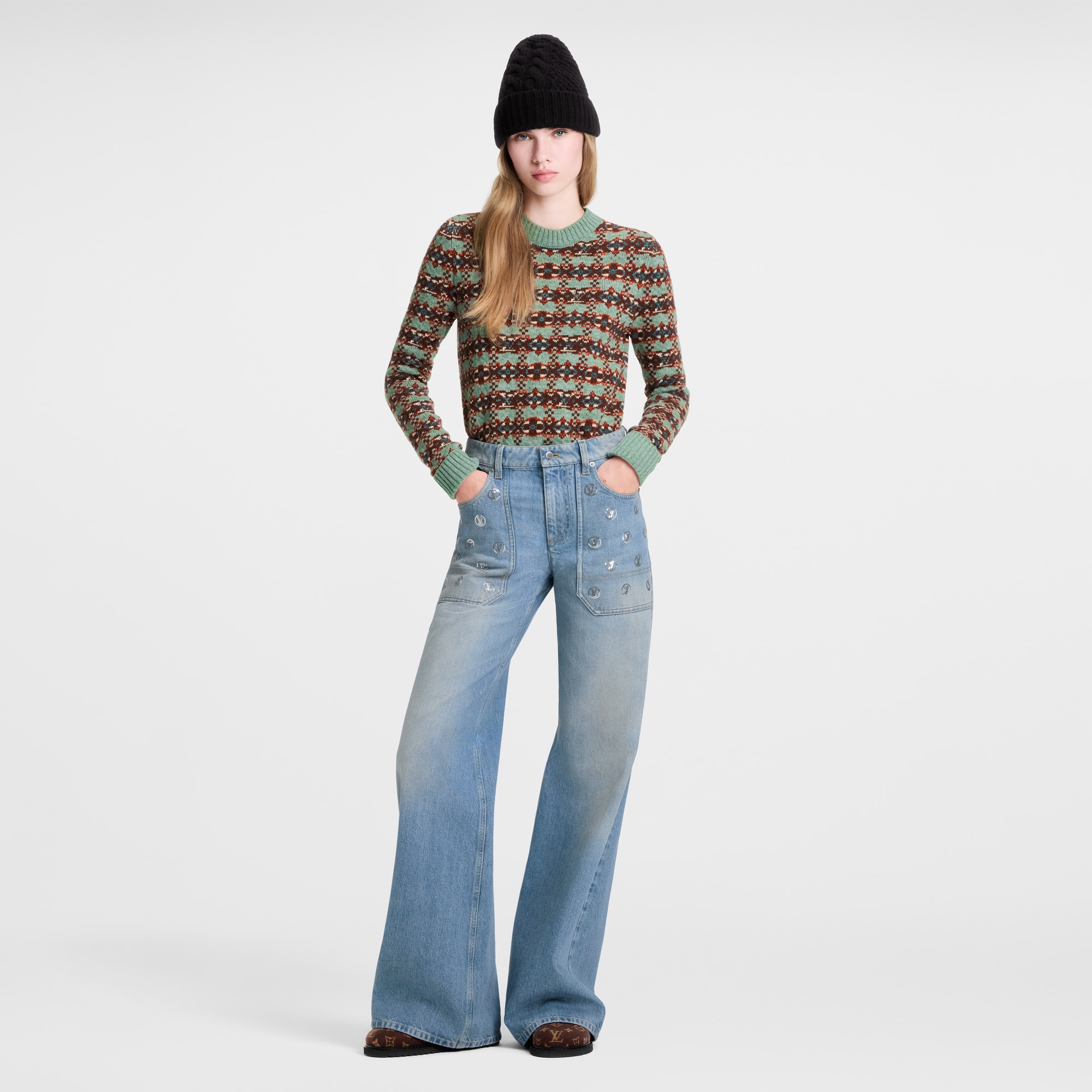 Signature Sequin Slim-Fit Jeans   in ผู้หญิง
