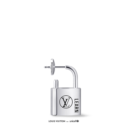 ต่างหู Silver Lockit เงินสเตอร์ลิง แลคเกอร์สีดำ in จิวเวลรี่'s หมวดหมู่ ต่างหู collections by Louis Vuitton (การย่อ/ขยายผลิตภัณฑ์)