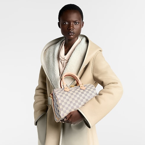 กระเป๋ารุ่น Speedy Bandoulière 25 Damier Azur in ผู้หญิง's กระเป๋าถือ กระเป๋าถือสำหรับผู้หญิง collections by Louis Vuitton (การย่อ/ขยายผลิตภัณฑ์)