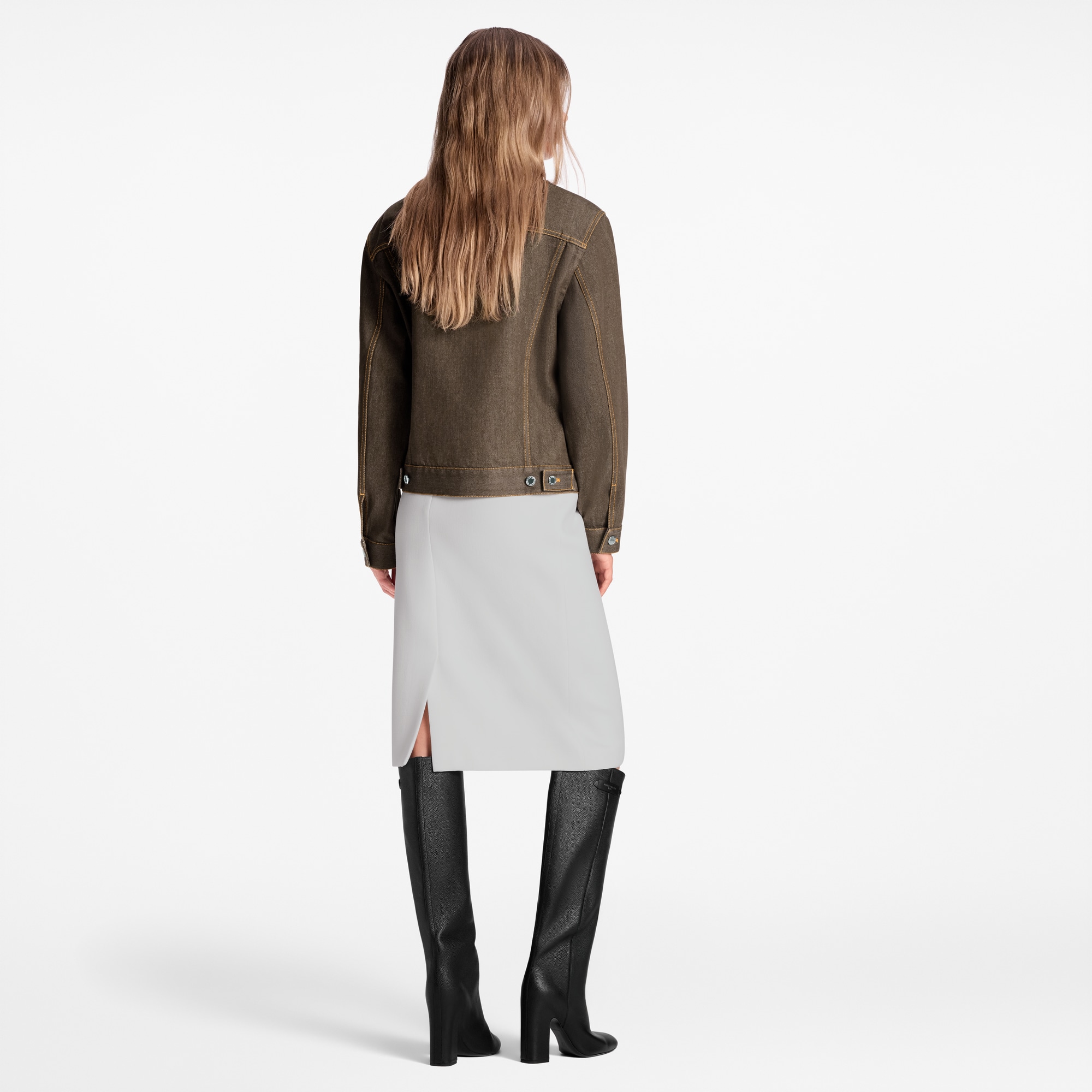 เสื้อแจ็คเก็ตเดนิมตกแต่งแพตช์ Speedy  in ผู้หญิง