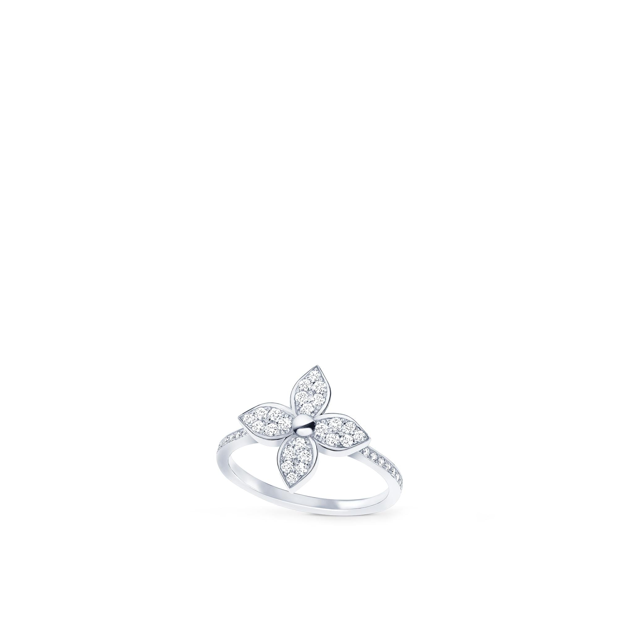 แหวน Star Blossom ไวท์โกลด์และเพชร  in จิวเวลรี่