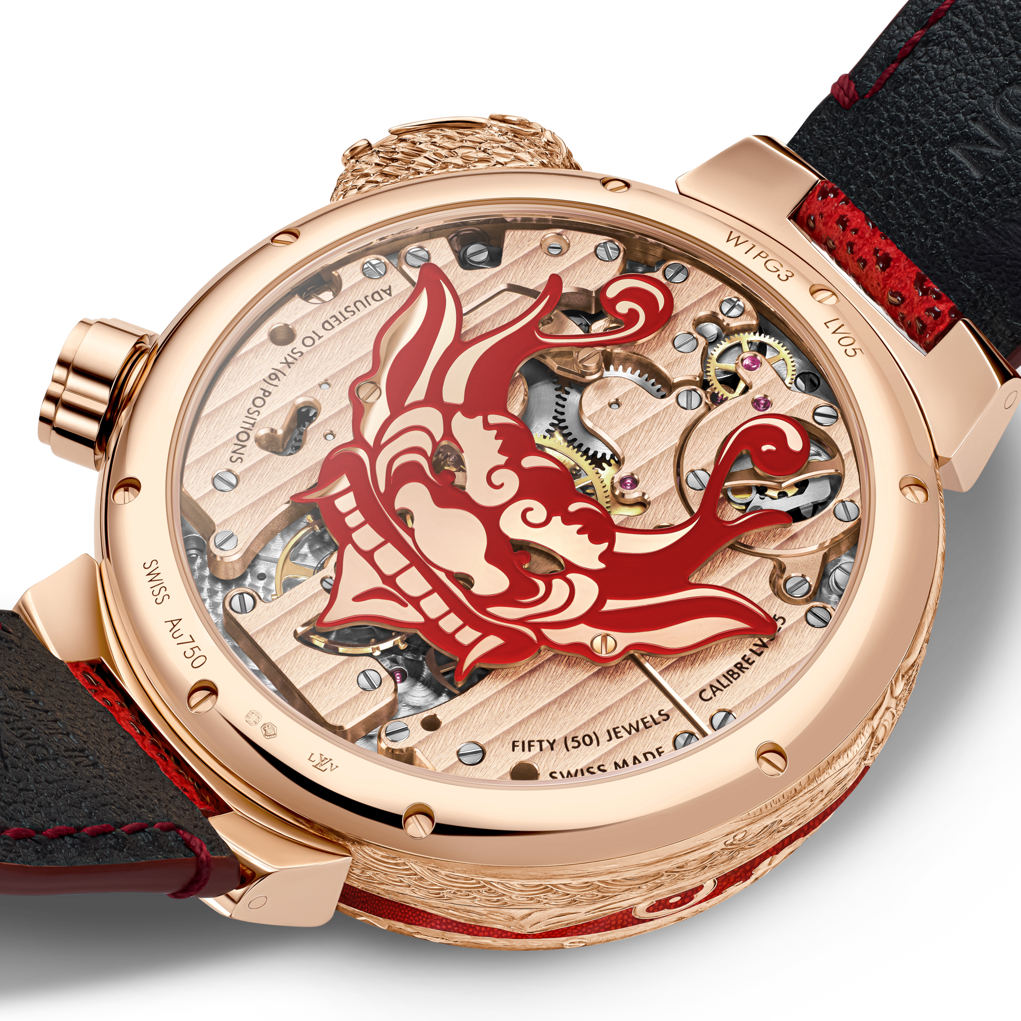 นาฬิการุ่น Tambour Bushido Automata ระบบไขลาน 46.8 มม. พิงค์โกลด์  in นาฬิกา