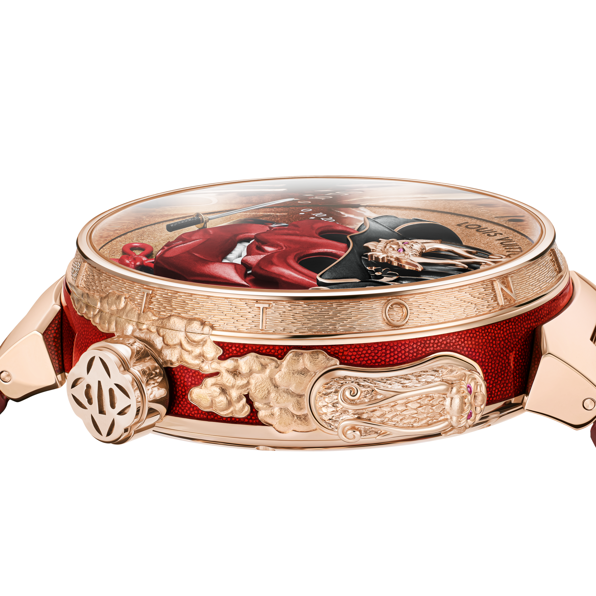 นาฬิการุ่น Tambour Bushido Automata ระบบไขลาน 46.8 มม. พิงค์โกลด์  in นาฬิกา