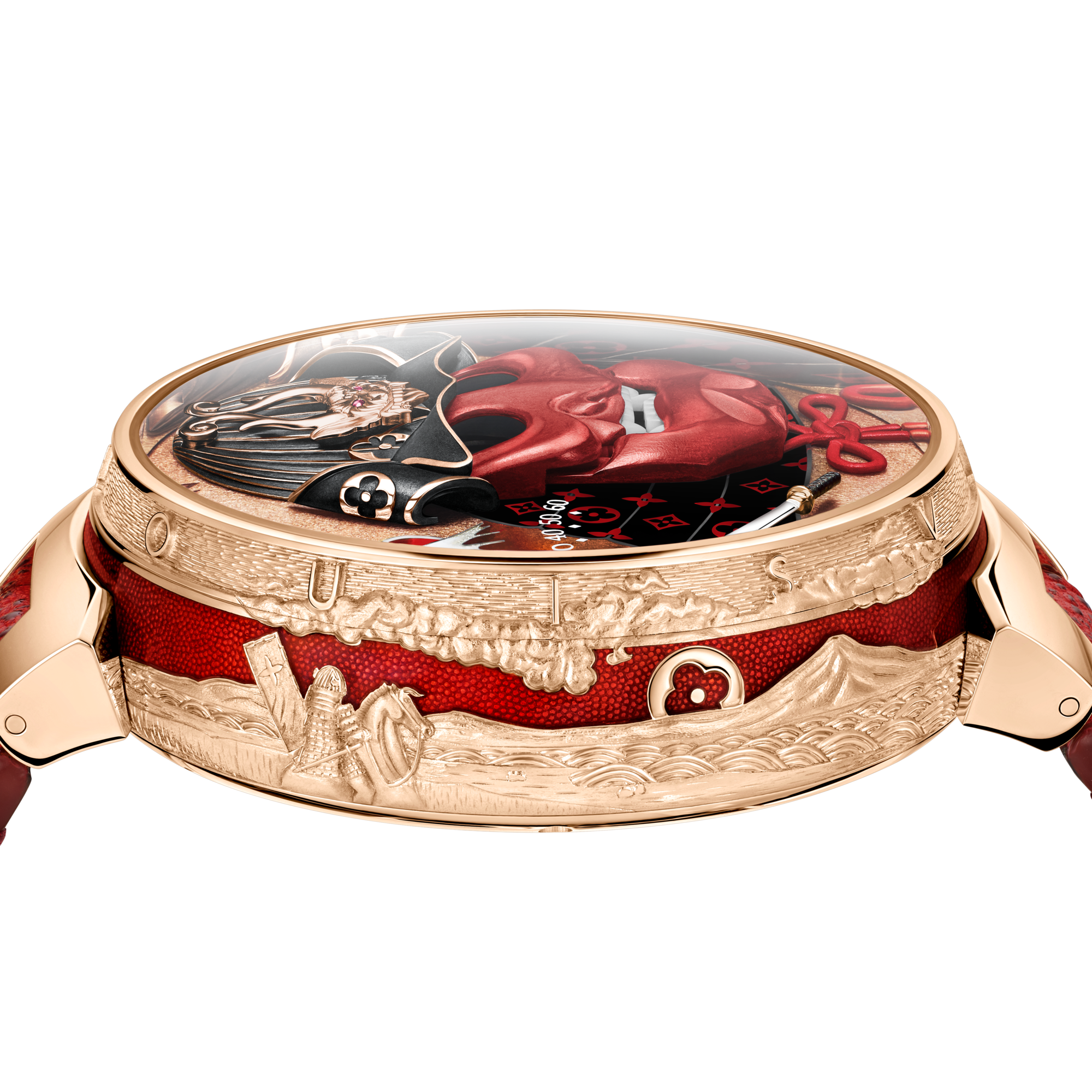 นาฬิการุ่น Tambour Bushido Automata ระบบไขลาน 46.8 มม. พิงค์โกลด์  in นาฬิกา