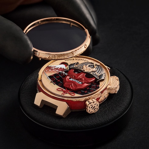 นาฬิการุ่น Tambour Bushido Automata ระบบไขลาน 46.8 มม. พิงค์โกลด์ in นาฬิกา's นาฬิกาข้อมือแบรนด์หรู } collections by Louis Vuitton