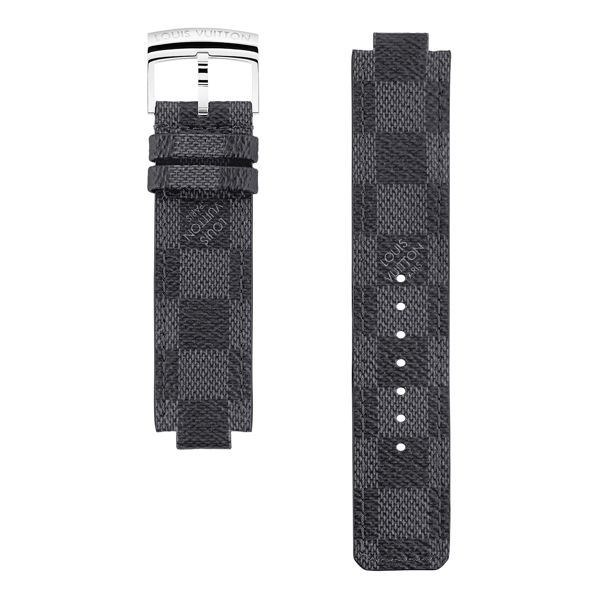 สายนาฬิการุ่น Tambour Damier Graphite แคนวาส  in นาฬิกา