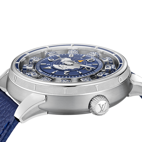 นาฬิการุ่น Tambour Spin Time Air Antipode ระบบอัตโนมัติ 42.5 มม. ไวท์โกลด์ in นาฬิกา's คอลเลกชันทั้งหมด } collections by Louis Vuitton (การย่อ/ขยายผลิตภัณฑ์)