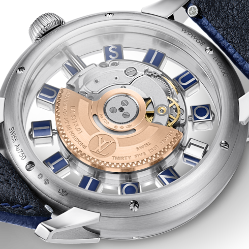 นาฬิการุ่น Tambour Spin Time Air ระบบอัตโนมัติ 42.5 มม. ไวท์โกลด์ in นาฬิกา's คอลเลกชันทั้งหมด } collections by Louis Vuitton (การย่อ/ขยายผลิตภัณฑ์)