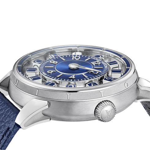 นาฬิการุ่น Tambour Spin Time Air ระบบอัตโนมัติ 42.5 มม. ไวท์โกลด์ in นาฬิกา's คอลเลกชันทั้งหมด } collections by Louis Vuitton (การย่อ/ขยายผลิตภัณฑ์)