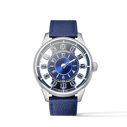 นาฬิการุ่น Tambour Spin Time Air ระบบอัตโนมัติ 42.5 มม. ไวท์โกลด์ in นาฬิกา's คอลเลกชันทั้งหมด } collections by Louis Vuitton (การย่อ/ขยายผลิตภัณฑ์)