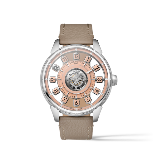 นาฬิการุ่น Tambour Spin Time Air Flying Tourbillon ระบบอัตโนมัติ 42.5 มม. แพลทินัม in นาฬิกา's คอลเลกชันทั้งหมด } collections by Louis Vuitton (การย่อ/ขยายผลิตภัณฑ์)