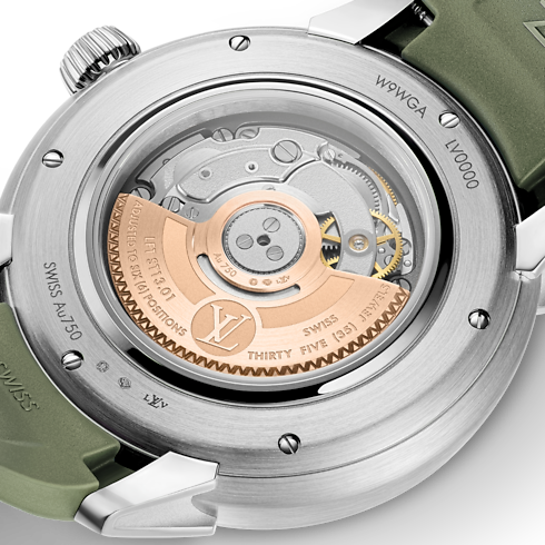 นาฬิการุ่น Tambour Spin Time ระบบอัตโนมัติ 39.5 มม. ไวท์โกลด์ in นาฬิกา's คอลเลกชันทั้งหมด } collections by Louis Vuitton (การย่อ/ขยายผลิตภัณฑ์)
