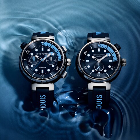 นาฬิการุ่น Tambour Street Diver Chronograph ระบบอัตโนมัติ 46 มม. โลหะ in นาฬิกา's นาฬิกาข้อมือแบรนด์หรู } collections by Louis Vuitton