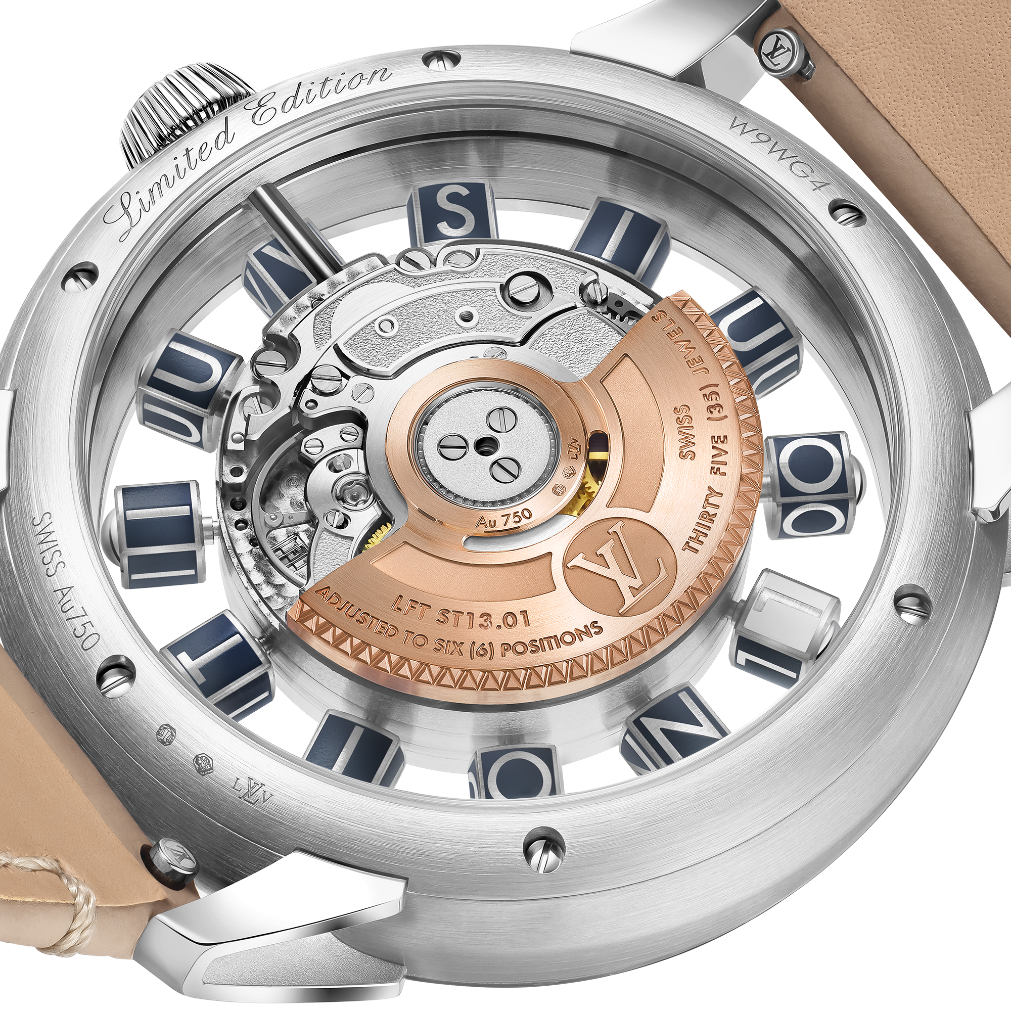 นาฬิการุ่น Tambour Taiko Spin Time Air ระบบอัตโนมัติ 42.5 มม. ไวท์โกลด์  in นาฬิกา