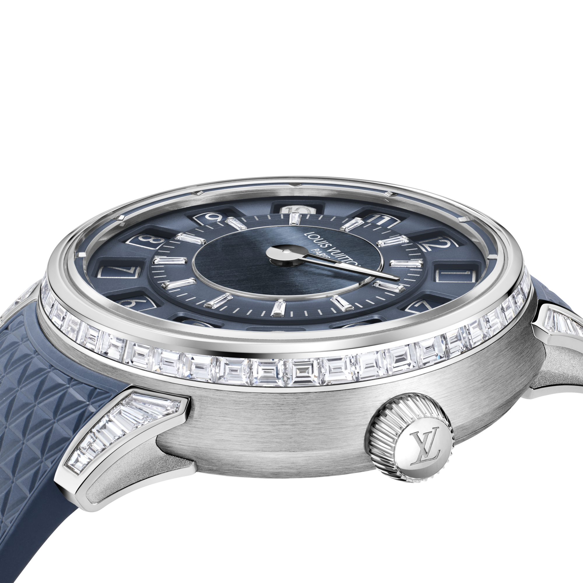 นาฬิการุ่น Tambour Taiko Spin Time ระบบอัตโนมัติ 39.5 มม.ไวท์โกลด์ Hawk’s eye และเพชร  in นาฬิกา