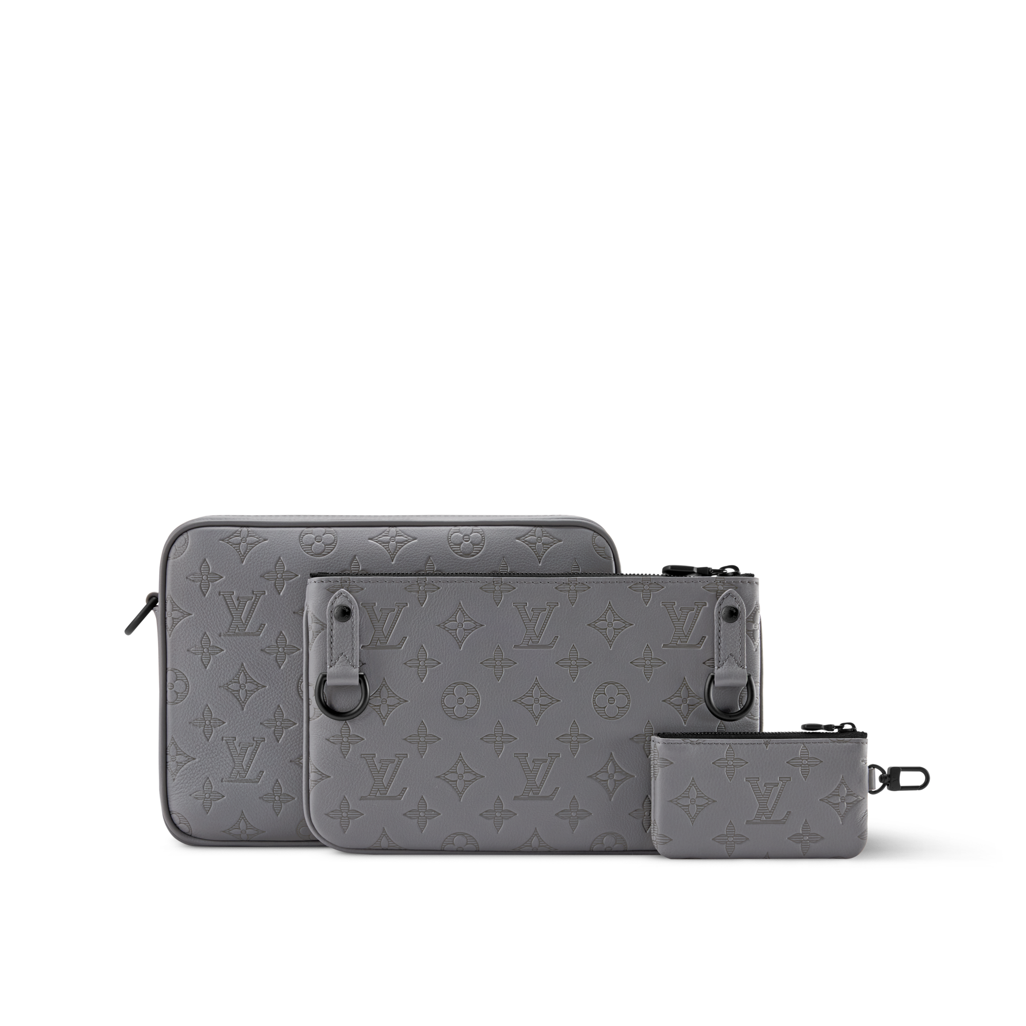 กระเป๋าแมสเซนเจอร์รุ่น Trio  หนัง Monogram Shadow in กระเป๋าและผลิตภัณฑ์เครื่องหนังขนาดเล็ก