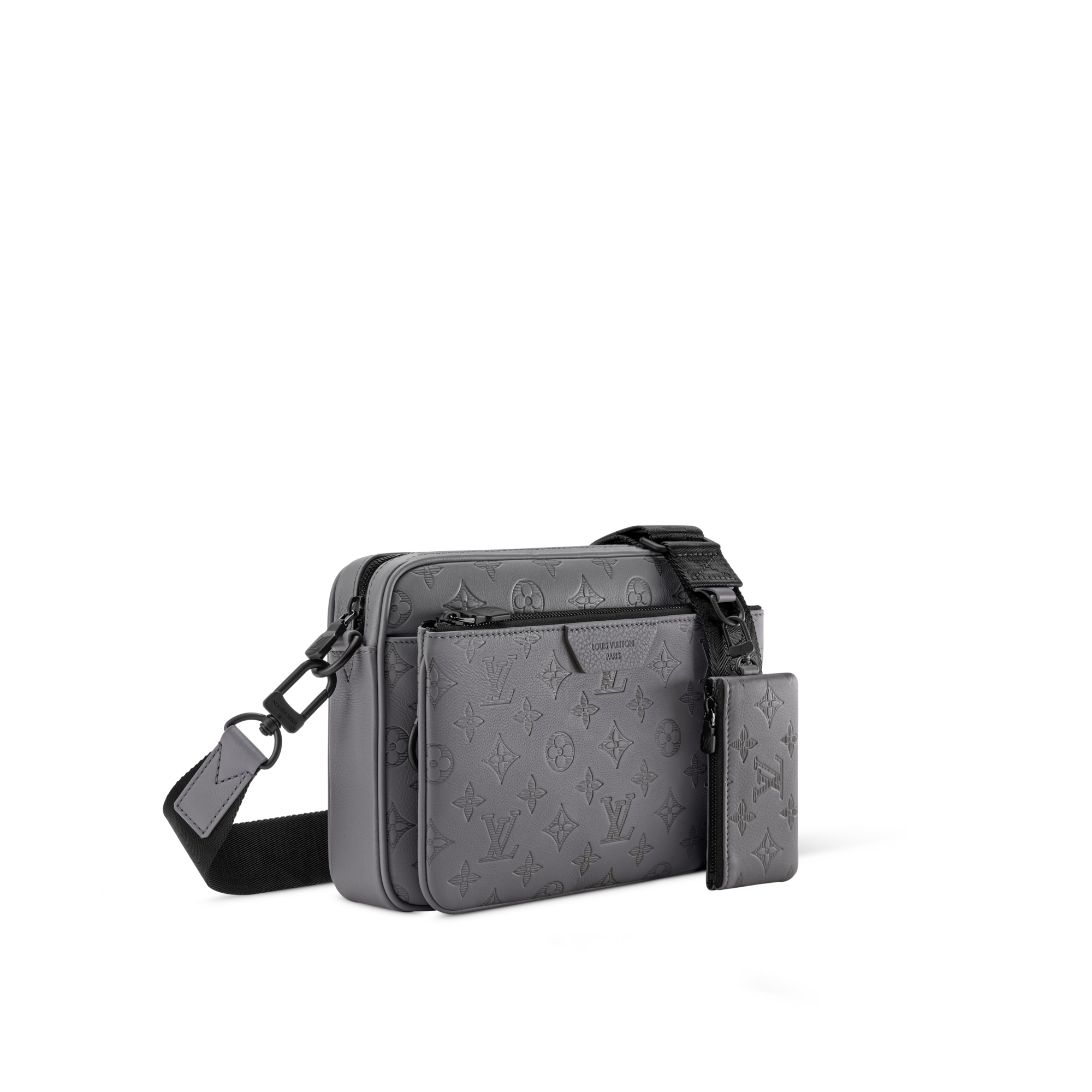 กระเป๋าแมสเซนเจอร์รุ่น Trio  หนัง Monogram Shadow in กระเป๋าและผลิตภัณฑ์เครื่องหนังขนาดเล็ก