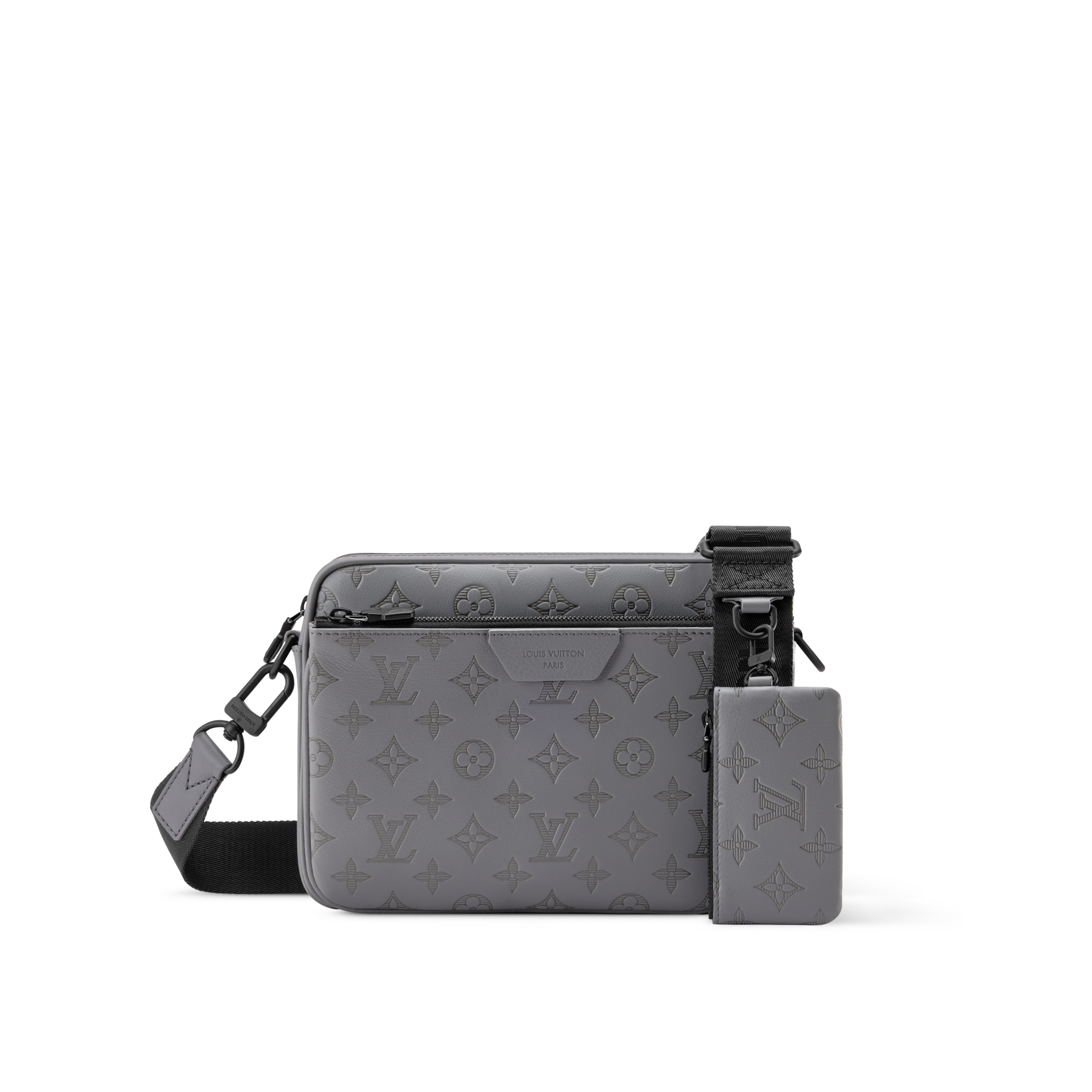 กระเป๋าแมสเซนเจอร์รุ่น Trio  หนัง Monogram Shadow in กระเป๋าและผลิตภัณฑ์เครื่องหนังขนาดเล็ก